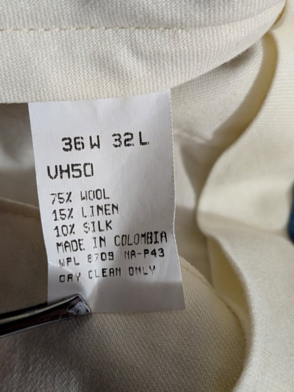 men's Nautica front pleated cuffed wool/linen/silk blend dress pants 36/32L - Picture 6 of 6